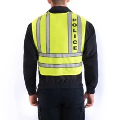 ZIP-FRONT BREAKAWAY SAFETY VEST - POLICE LOGO -ProGear Outfitters 343p 55 back zip front breakaway safety vest police logo