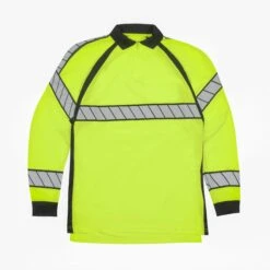 LONG SLEEVE HI-VIS POLO SHIRT -ProGear Outfitters 8147 55 flat ls hi vis polo 1